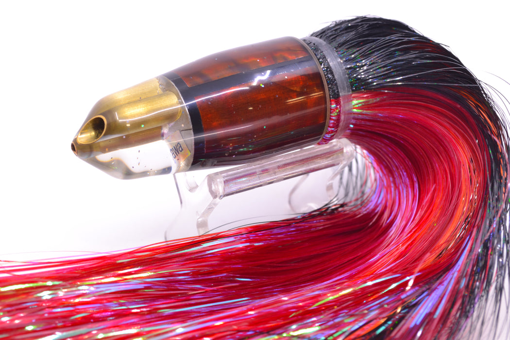 Tanigawa Lures Root Beer MOP Black Wrap 2-Hole Bullet 9"+ 8.5oz Strobez Black-Red-Orange