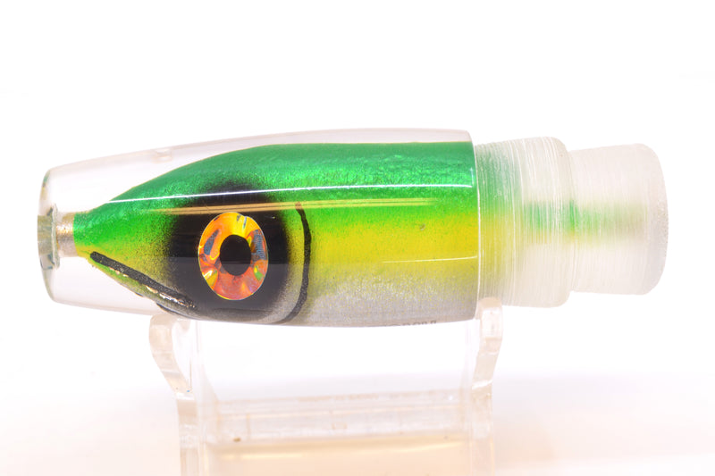 Tsutomu Lures Green-Yellow-Silver Fish Head Ali'i Invert 7" 4.3oz