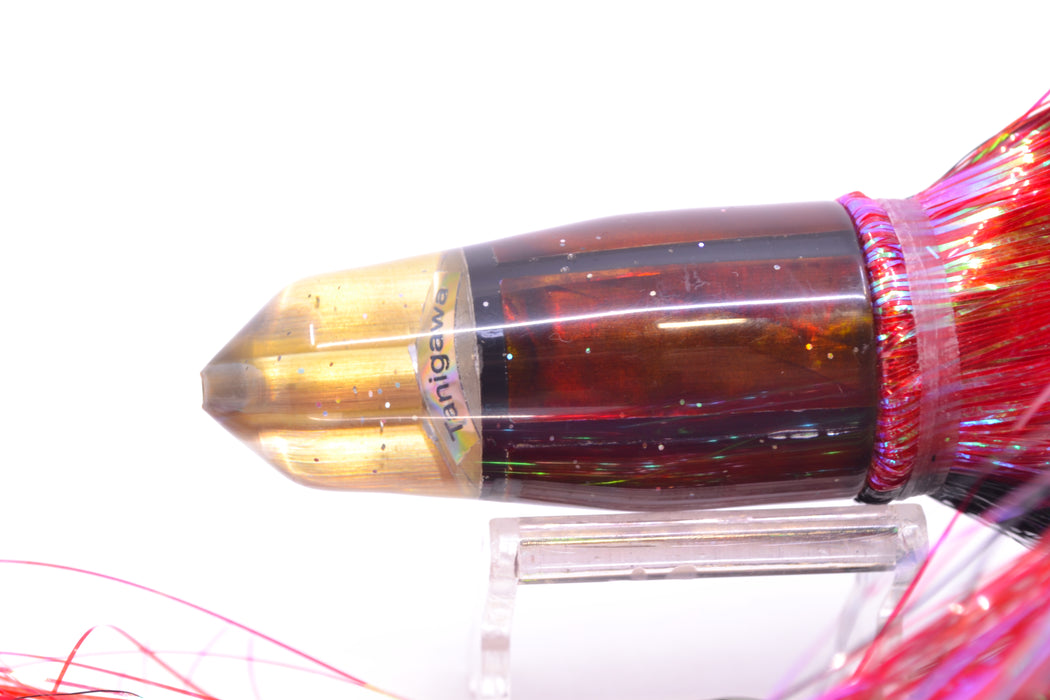 Tanigawa Lures Root Beer MOP Black Wrap 2-Hole Bullet 9"+ 8.5oz Strobez Black-Red-Orange
