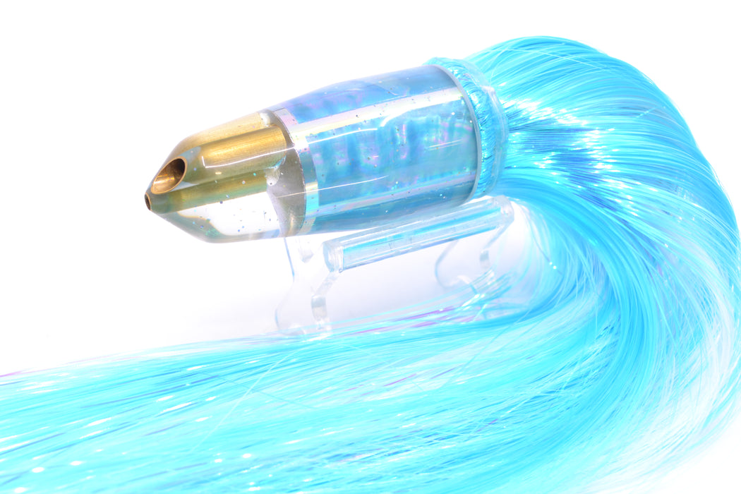 Tanigawa Lures Ice Blue MOP 2-Hole Bullet 9"+ 8.5oz Strobez Ice Blue/White