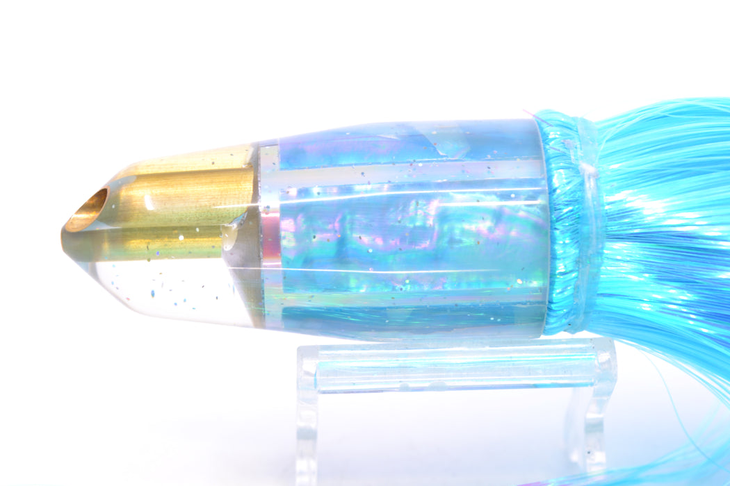 Tanigawa Lures Ice Blue MOP 2-Hole Bullet 9"+ 8.5oz Strobez Ice Blue/White