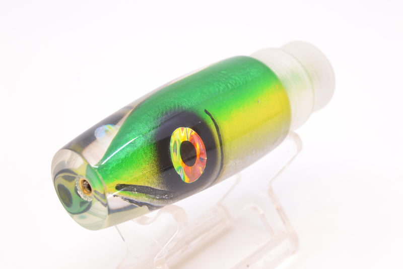 Tsutomu Lures Green-Yellow-Silver Fish Head Ali'i Invert 7" 4.3oz