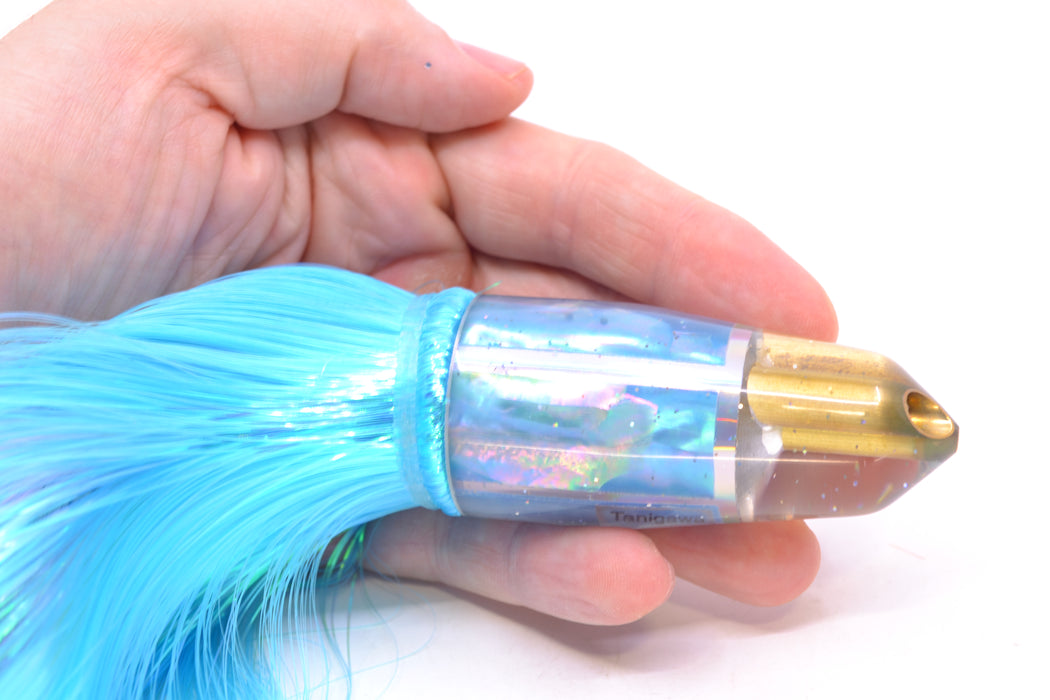 Tanigawa Lures Ice Blue MOP 2-Hole Bullet 9"+ 8.5oz Strobez Ice Blue/White