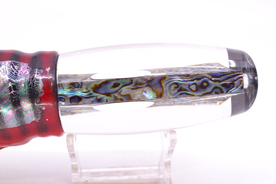 Bonze Lures Paua Shell Red Eyes Havoc 12" 8oz Skirted Red Aurora/White