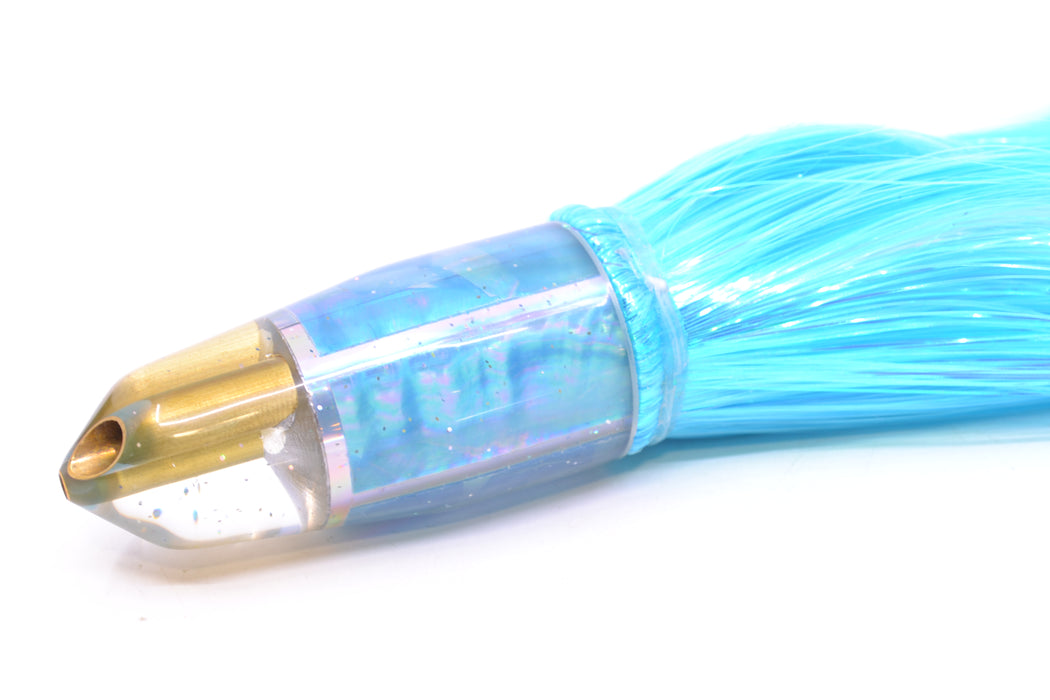 Tanigawa Lures Ice Blue MOP 2-Hole Bullet 9"+ 8.5oz Strobez Ice Blue/White