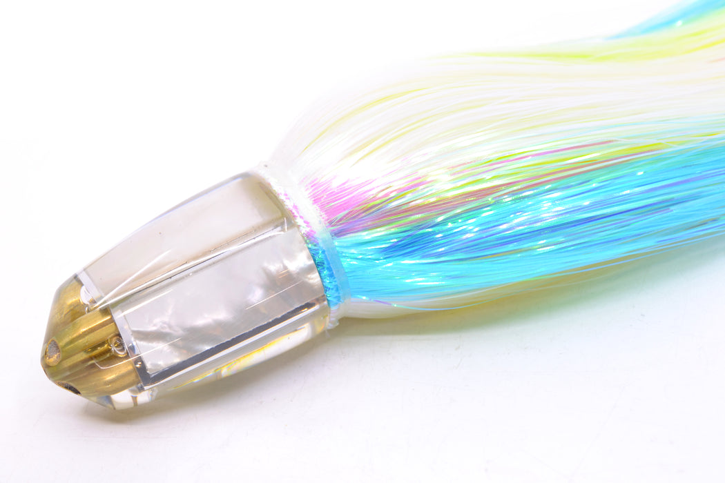 Koya Lures White MOP 4-Hole Bullet 9"+ 7oz EZ Flash Feathersword GZE