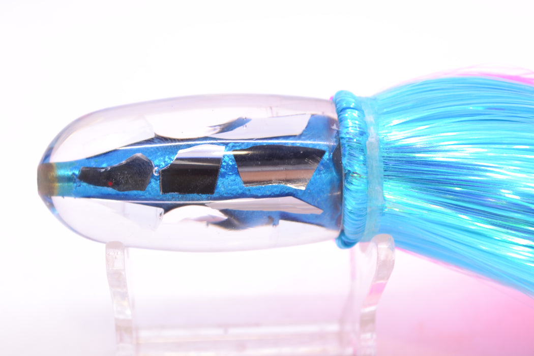 Tsutomu Lures "Ice Blue Disco" Fish Head Pau Hana Blunt Bullet 7" 4oz Strobez Ice Blue-Pink GZE