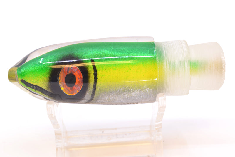 Tsutomu Lures Green-Yellow-Silver Fish Head Ali'i Bullet 7" 4oz