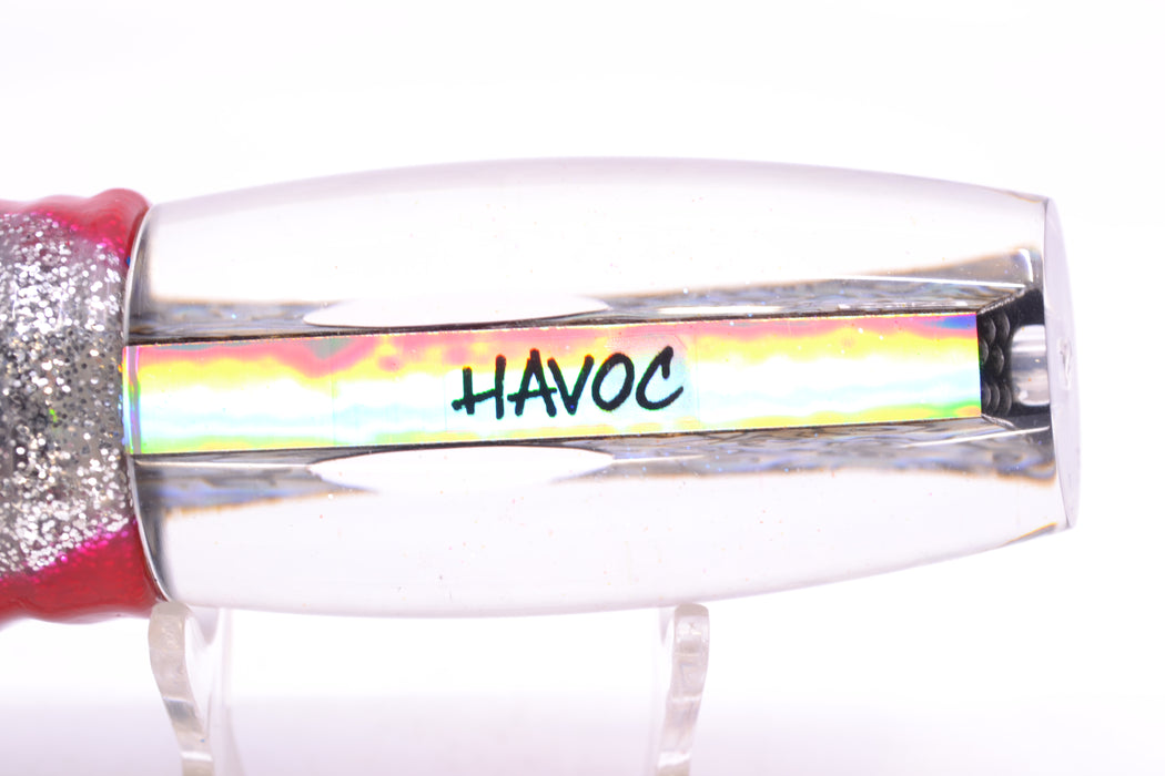 Bonze Lures Paua Shell Red Eyes Havoc 12" 8oz Skirted Red Aurora/White