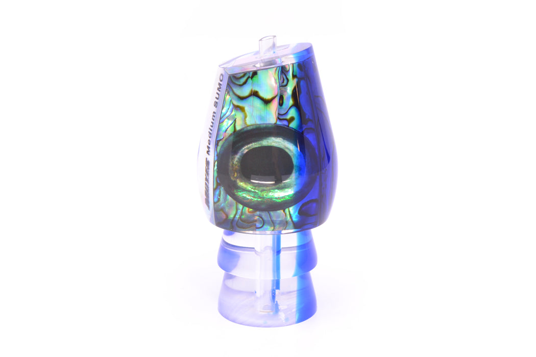 Moyes Lures Paua Shell Blue Back Taxi Eyes Medium Sumo 12" 3.7oz GZE