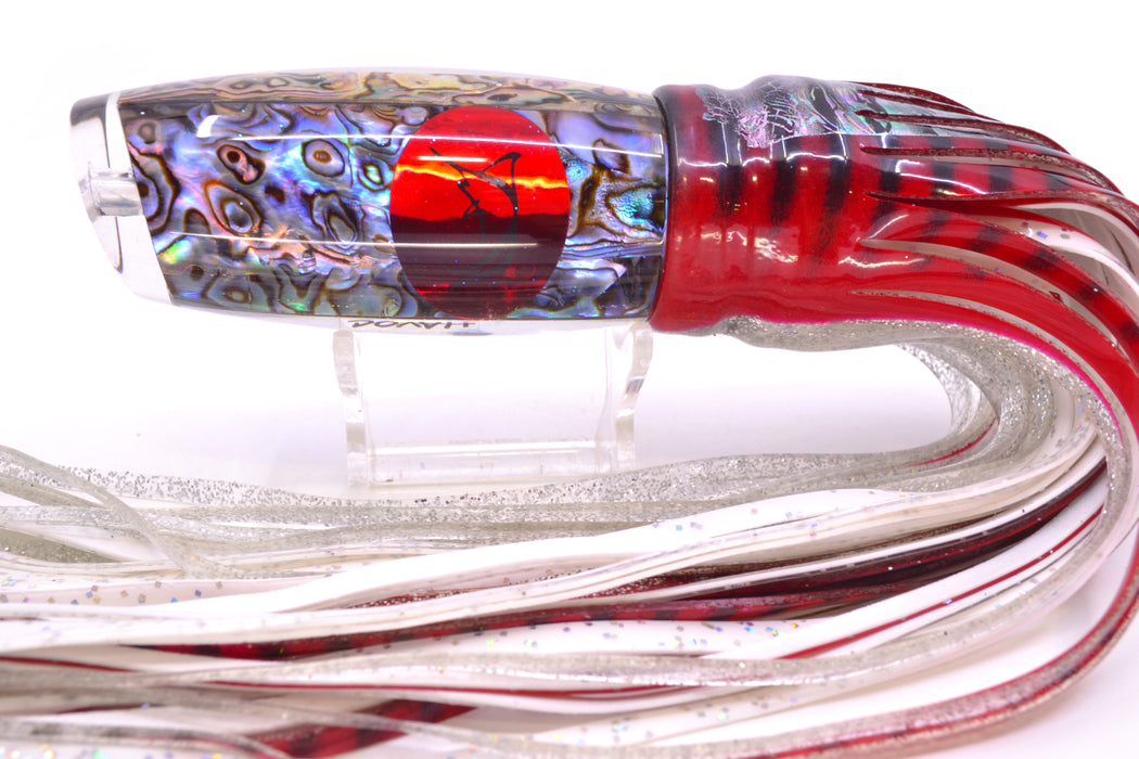Bonze Lures Paua Shell Red Eyes Havoc 12" 8oz Skirted Red Aurora/White