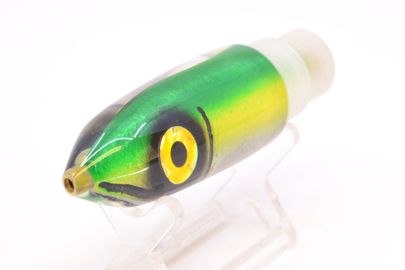 Tsutomu Lures Green-Yellow-Silver Fish Head Ali'i Bullet 7" 4oz