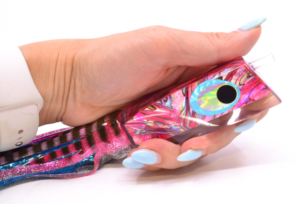 Marlinstar Pink Paua Shell Medium Tomahawk G4 9"+ 5.2oz Skirted Pink Aurora/Blue GZE