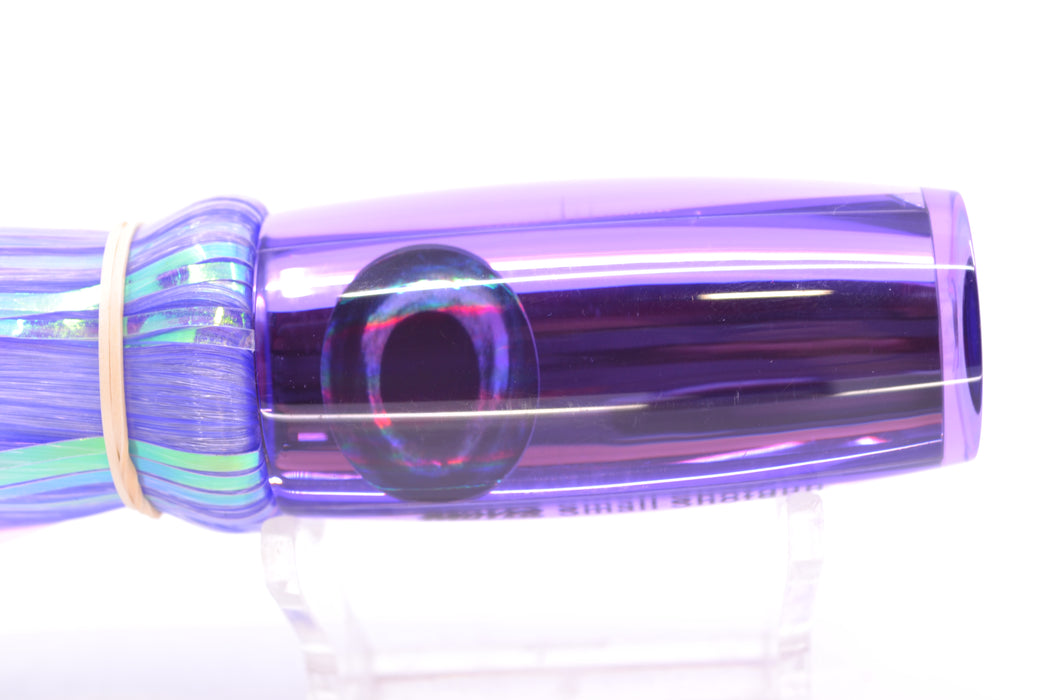 Moyes Lures Purple Mirrored Small Shotgun 9" 2.5oz Skirted Mixed Purple-White Hair