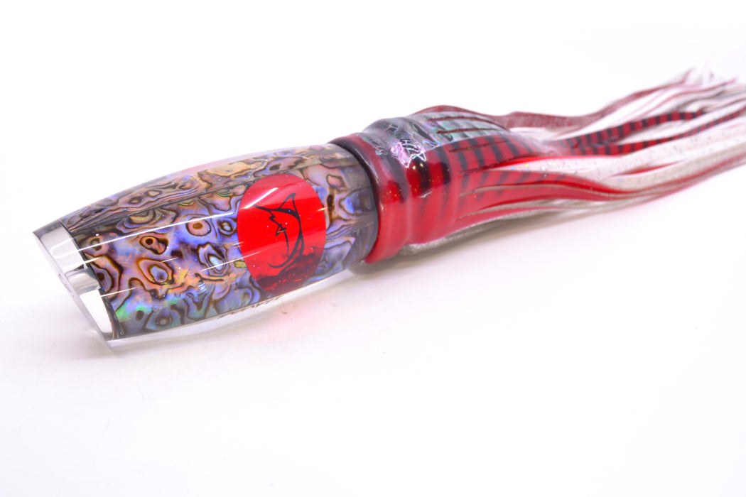 Bonze Lures Paua Shell Red Eyes Havoc 12" 8oz Skirted Red Aurora/White