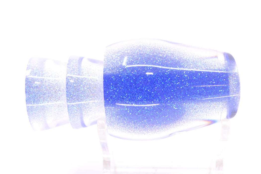 Moyes Lures Clear Mirrored Blue Glitter Back Taxi Eyes Medium Sumo 12" 3.7oz GZE
