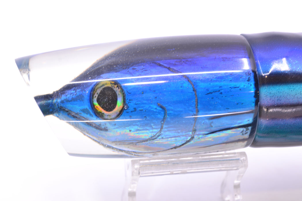 Ali'i Kai Lures Black-Purple-Blue-Silver Skipjack Fish Head Yakuza 14" 10oz FT Vinyl Skipjack GZE