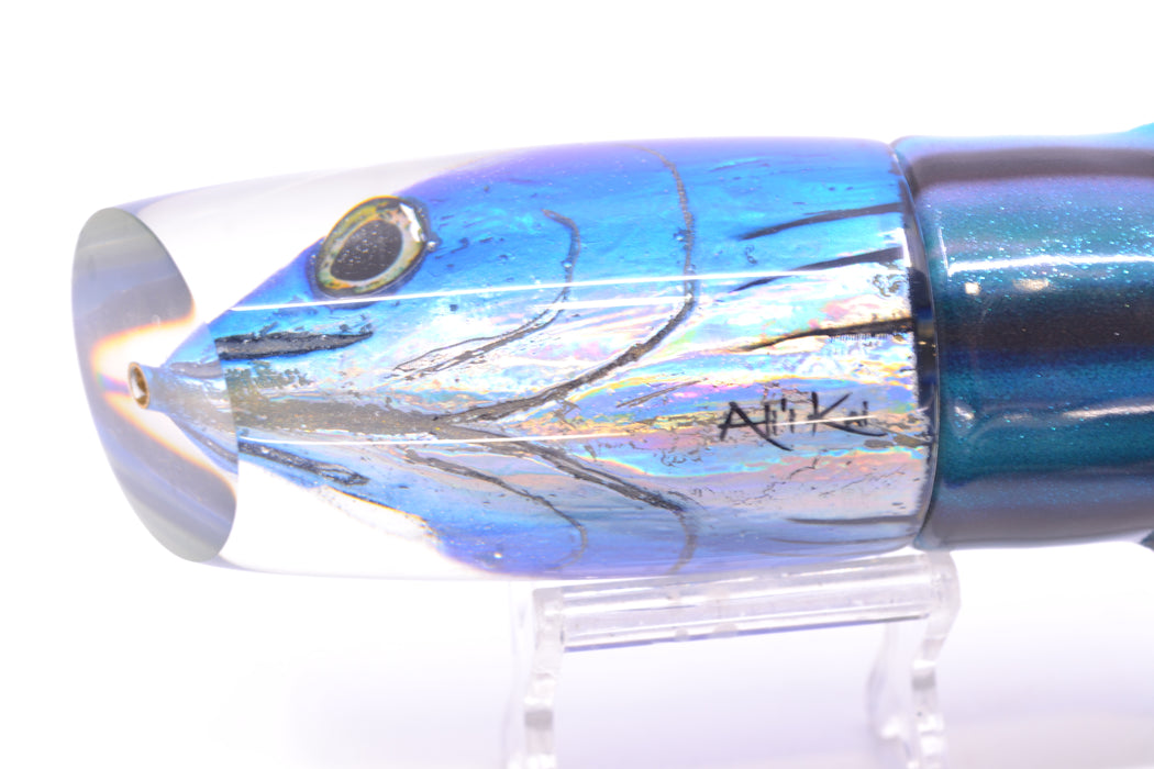 Ali'i Kai Lures Black-Purple-Blue-Silver Skipjack Fish Head Yakuza 14" 10oz FT Vinyl Skipjack GZE