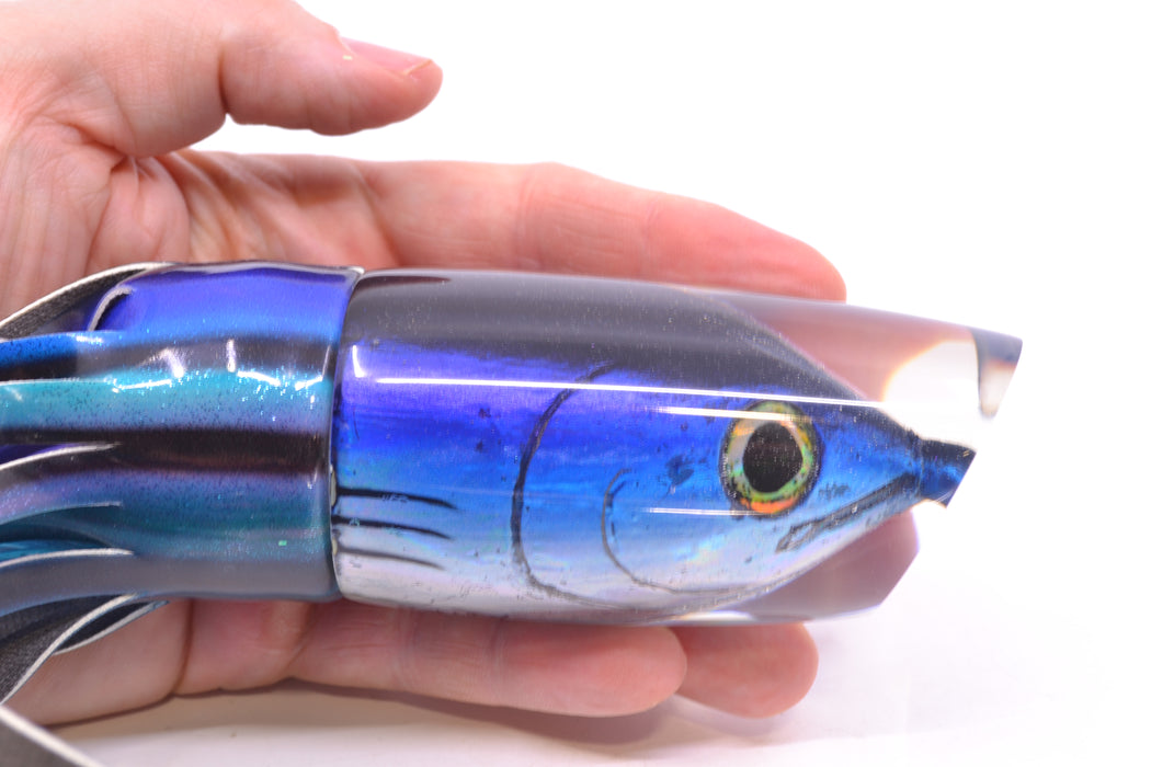 Ali'i Kai Lures Black-Purple-Blue-Silver Skipjack Fish Head Yakuza 14" 10oz FT Vinyl Skipjack GZE