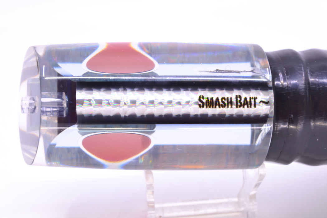 Aloha Lures Clear Mirrored Black Back Smash Bait 14" 13.5oz Skirted White Aurora-Black GZE