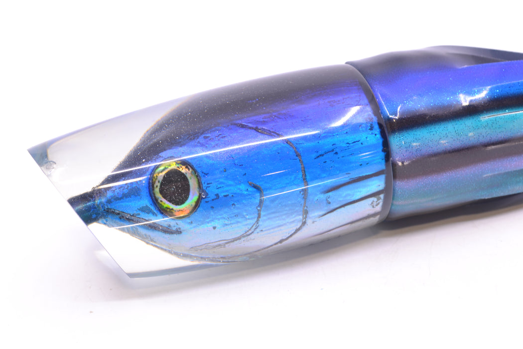 Ali'i Kai Lures Black-Purple-Blue-Silver Skipjack Fish Head Yakuza 14" 10oz FT Vinyl Skipjack GZE