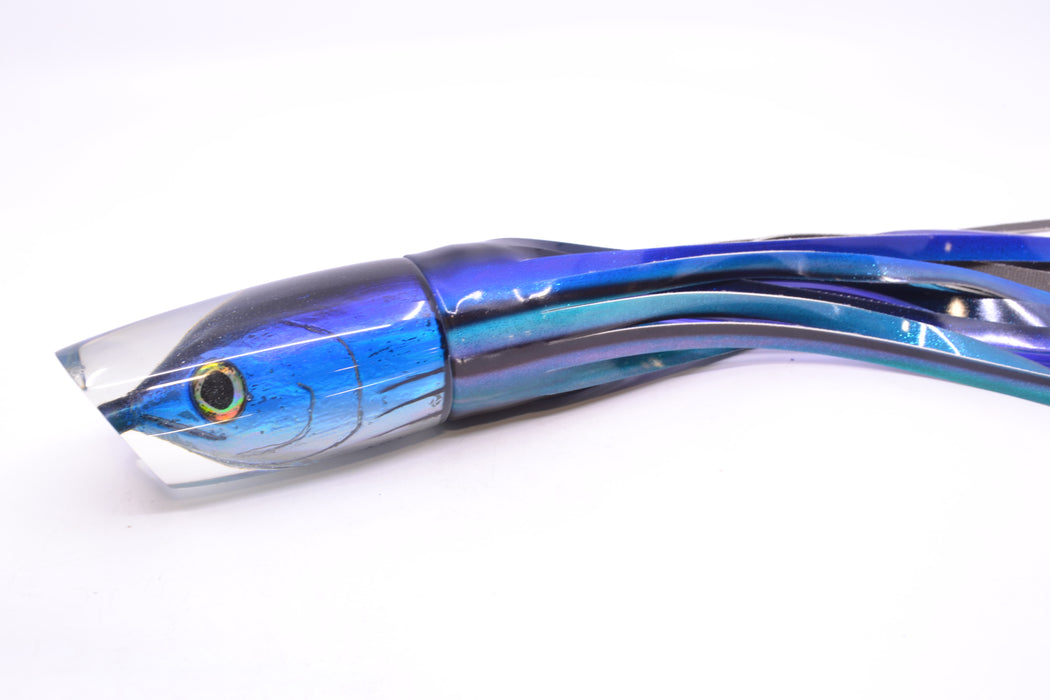 Ali'i Kai Lures Black-Purple-Blue-Silver Skipjack Fish Head Yakuza 14" 10oz FT Vinyl Skipjack GZE