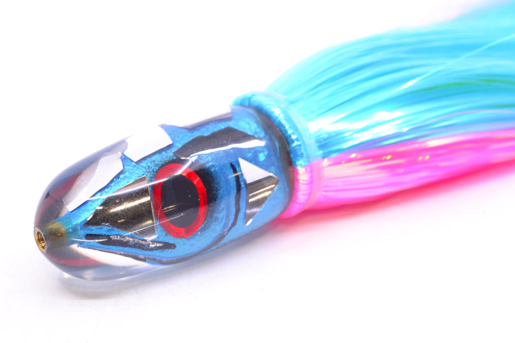 Tsutomu Lures "Ice Blue Disco" Fish Head Pau Hana Blunt Bullet 7" 4oz Strobez Ice Blue-Pink GZE