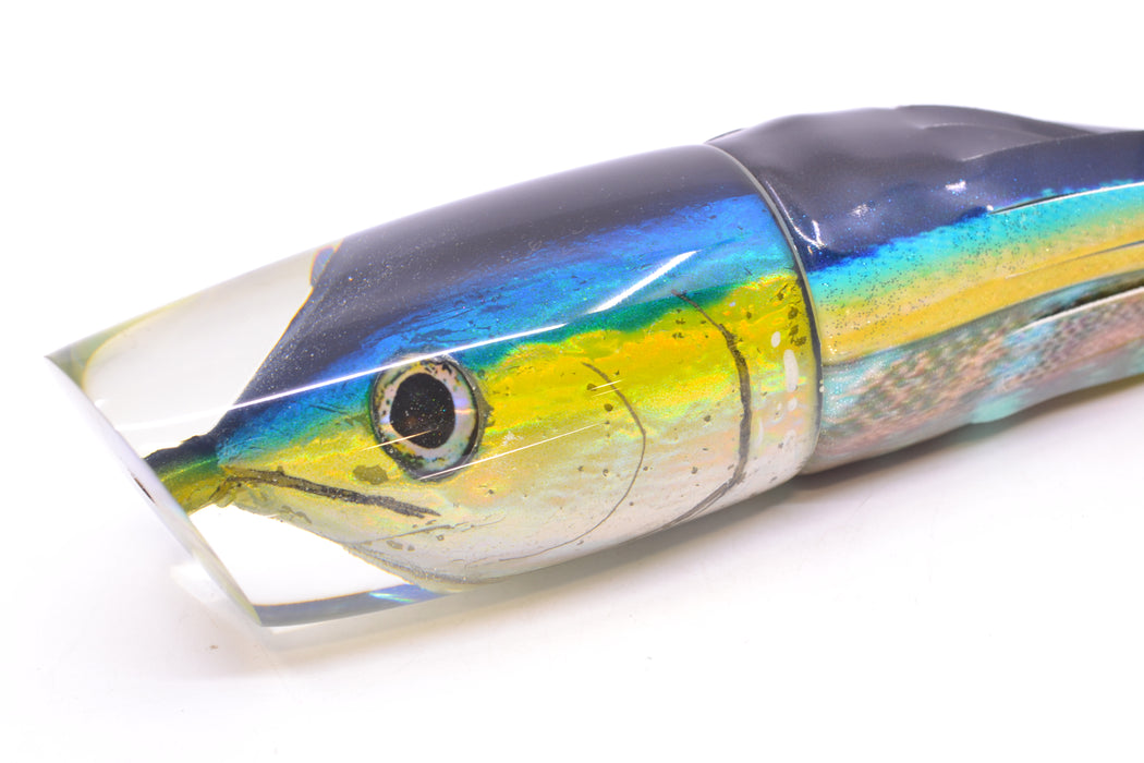 Ali'i Kai Lures Black-Blue-Yellow-Silver Yellowfin Fish Head Yakuza 14" 10oz FT Vinyl Yellowfin GZE