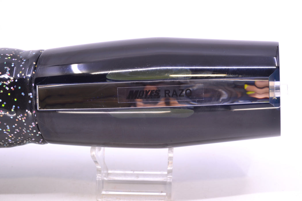 Moyes Lures Mirrored Black Back Razo Teaser 16" 29oz Skirted Black/Purple-Blue GZE
