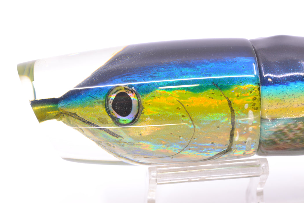Ali'i Kai Lures Black-Blue-Yellow-Silver Yellowfin Fish Head Yakuza 14" 10oz FT Vinyl Yellowfin GZE