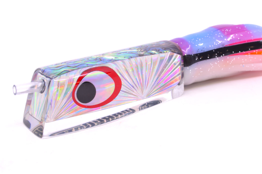 Marlinstar Silver Rainbow Starburst Paua Shell Back Medium Tomahawk G4 9"+ 5.2oz Skirted Gay Bob GZE