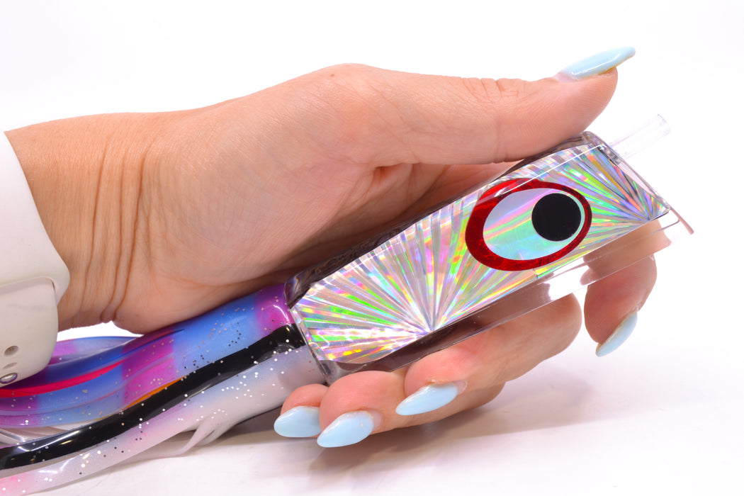 Marlinstar Silver Rainbow Starburst Paua Shell Back Medium Tomahawk G4 9"+ 5.2oz Skirted Gay Bob GZE