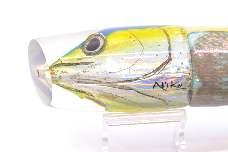 Ali'i Kai Lures Black-Blue-Yellow-Silver Yellowfin Fish Head Yakuza 14" 10oz FT Vinyl Yellowfin