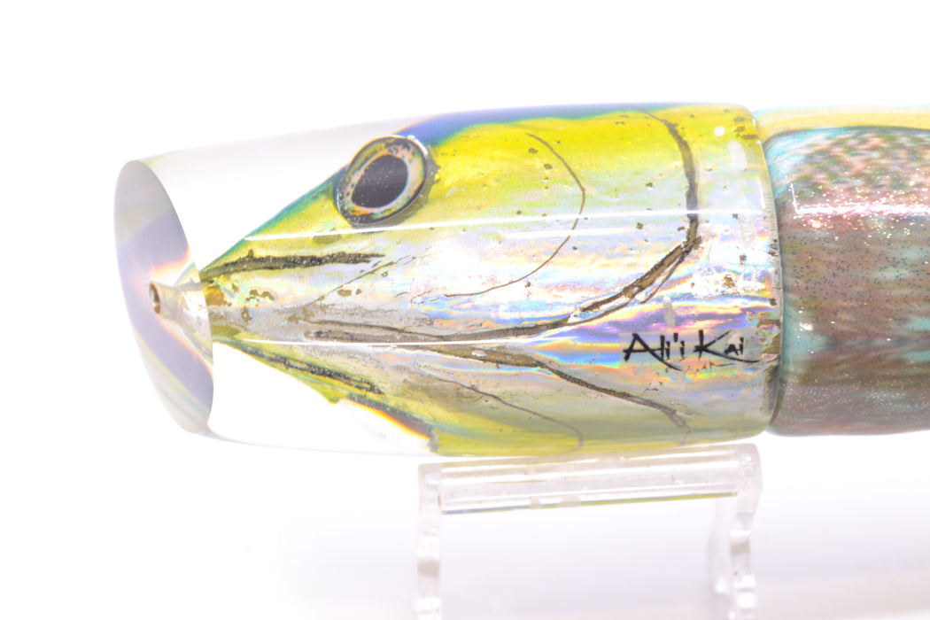 Ali'i Kai Lures Black-Blue-Yellow-Silver Yellowfin Fish Head Yakuza 14" 10oz FT Vinyl Yellowfin GZE