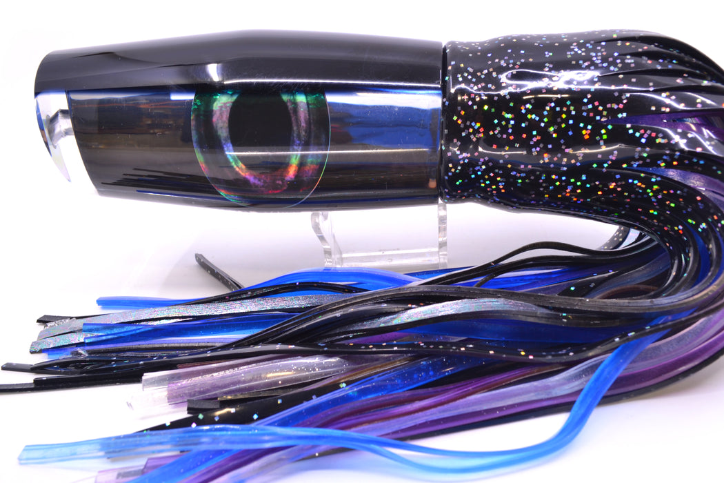 Moyes Lures Mirrored Black Back Razo Teaser 16" 29oz Skirted Black/Purple-Blue GZE