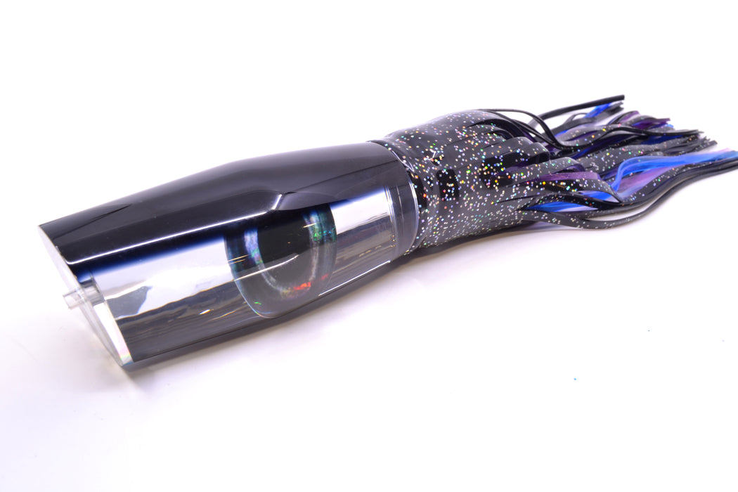 Moyes Lures Mirrored Black Back Razo Teaser 16" 29oz Skirted Black/Purple-Blue GZE