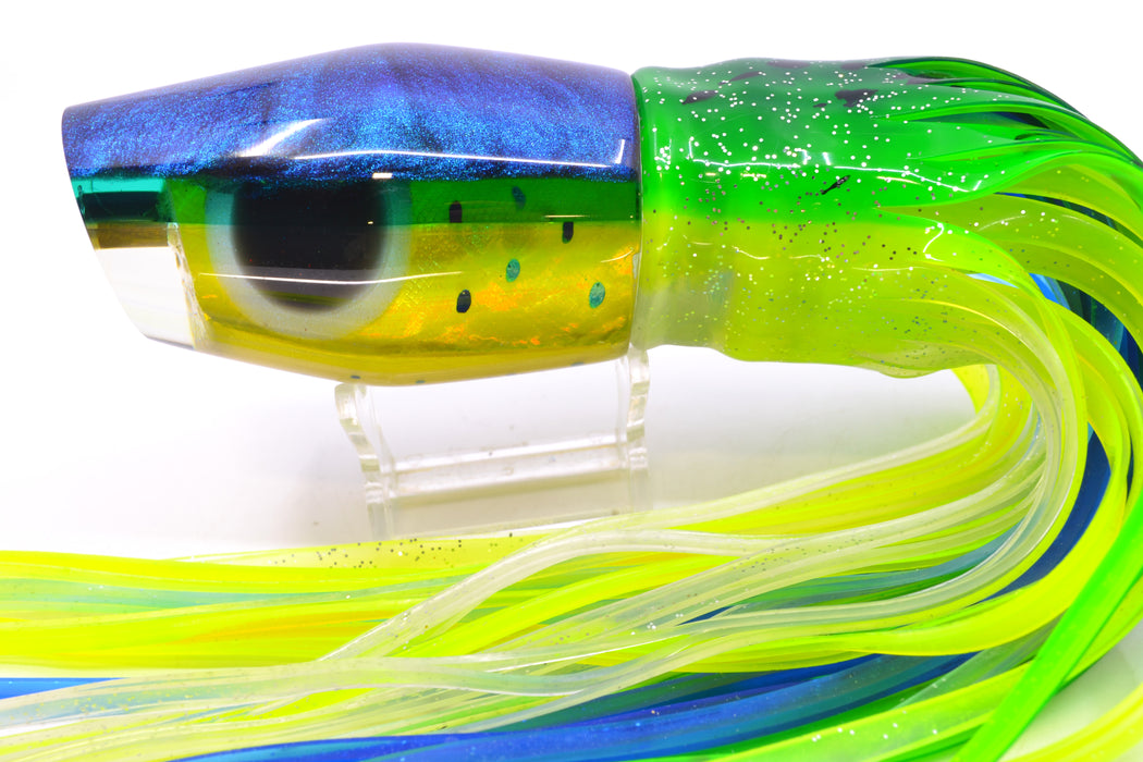 Ali'i Kai Lures Mahi MOP Blue-Green Back Tahitian Pirate 14" 7.5oz BOM Skirted