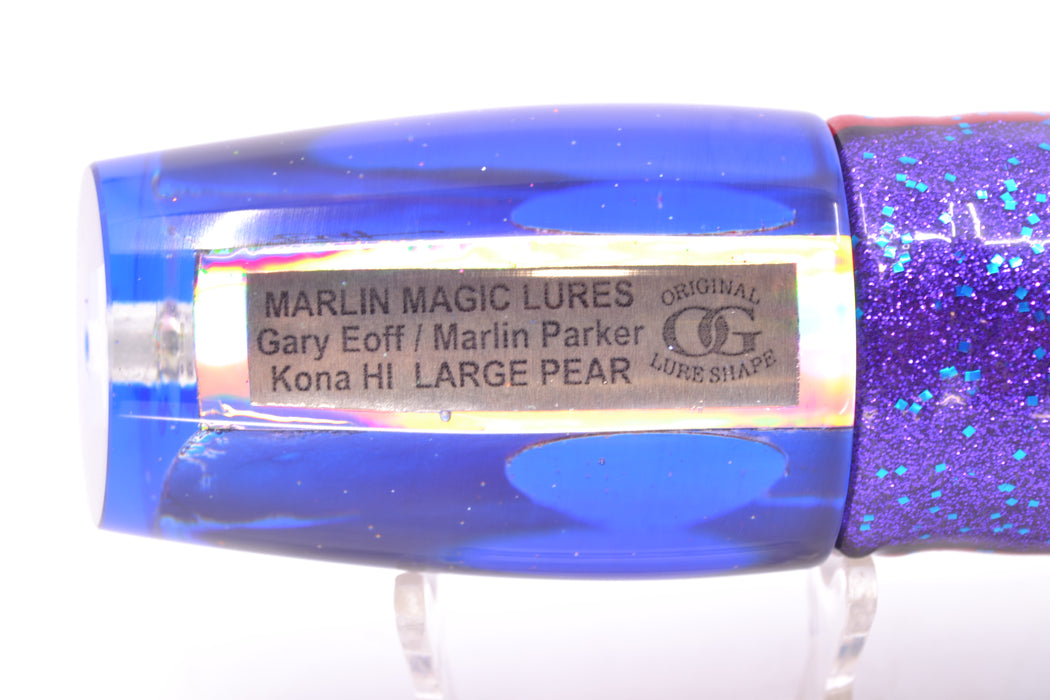 Marlin Magic Purple MOP Blue Back Red Eyes Large Pear 12" 11oz Skirted Black & Blue Bars