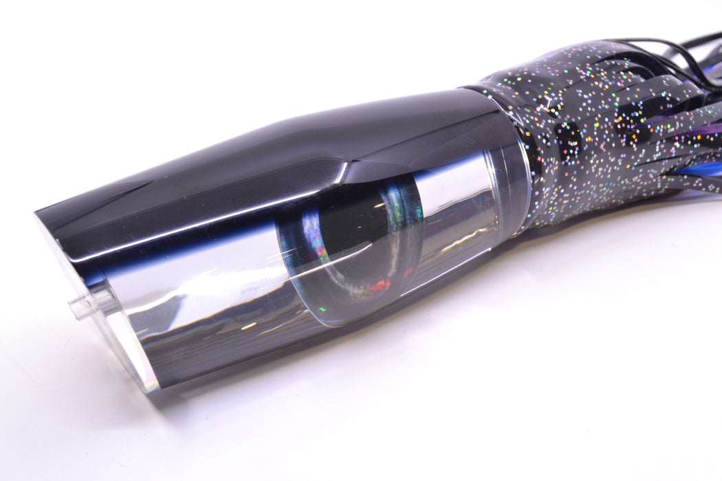 Moyes Lures Mirrored Black Back Razo Teaser 16" 29oz Skirted Black/Purple-Blue GZE
