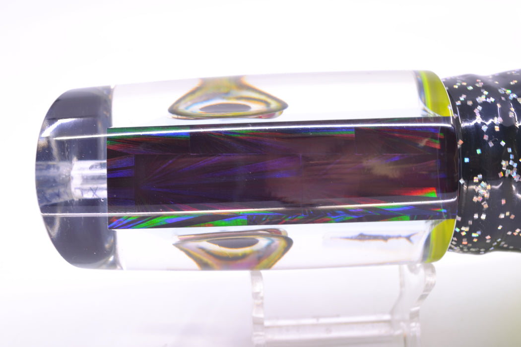 Aloha Lures Clear Mirrored Black Back Smash Bait 14" 13.5oz Skirted Magic Johnson GZE