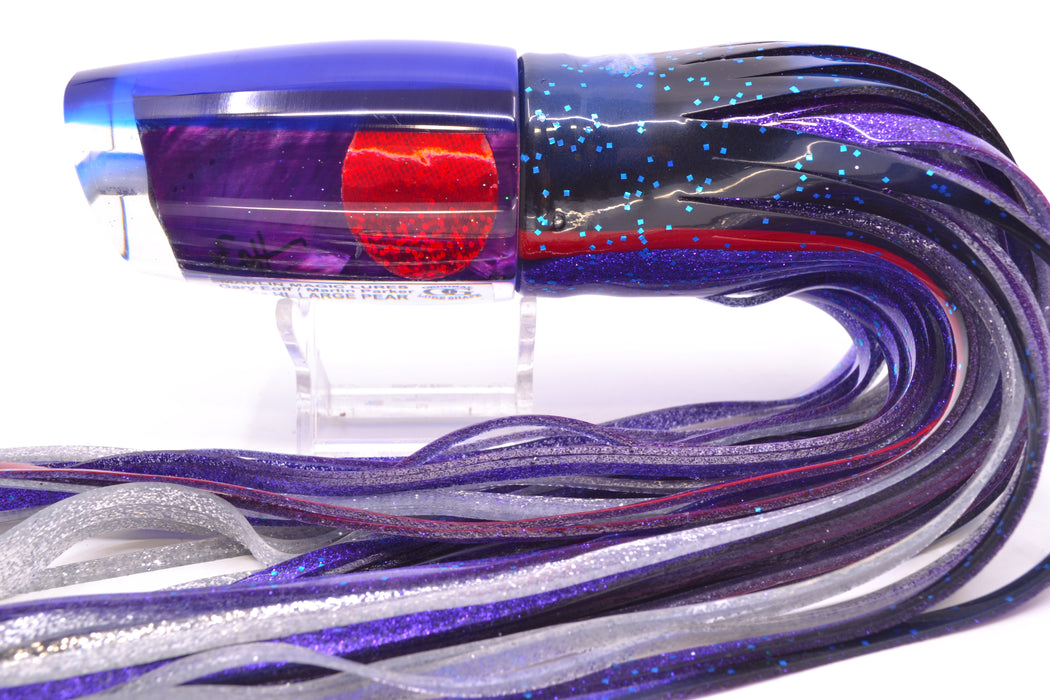 Marlin Magic Purple MOP Blue Back Red Eyes Large Pear 12" 11oz Skirted Black & Blue Bars