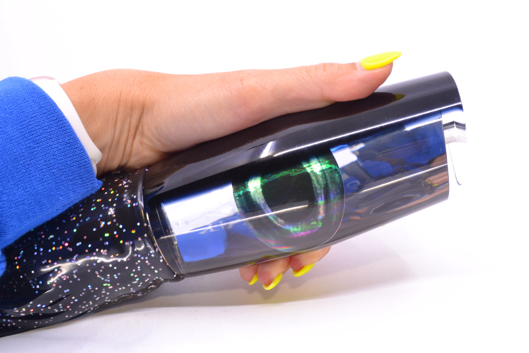Moyes Lures Mirrored Black Back Razo Teaser 16" 29oz Skirted Black/Purple-Blue GZE
