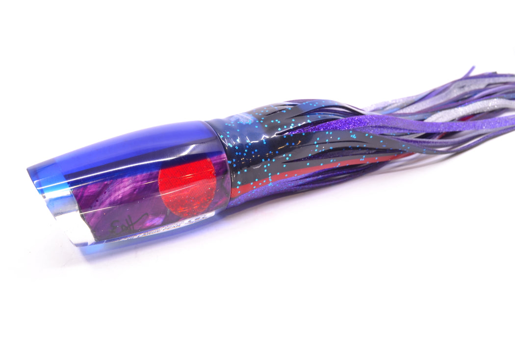 Marlin Magic Purple MOP Blue Back Red Eyes Large Pear 12" 11oz Skirted Black & Blue Bars