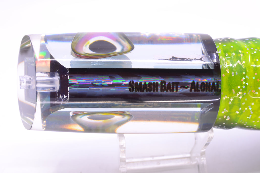 Aloha Lures Clear Mirrored Black Back Smash Bait 14" 13.5oz Skirted Magic Johnson GZE
