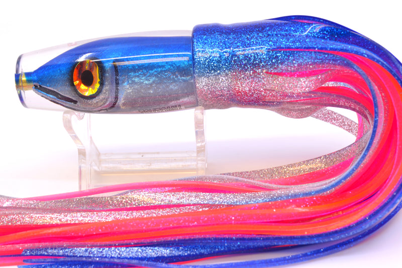Tsutomu Lures Blue-Silver Fish Head Ali'i Invert 7" 5.7oz Skirted Blue-Silver/Pink