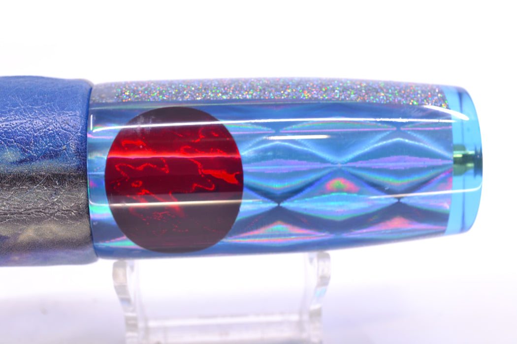 Koya Lures Blue Rainbow Diamond Red Eyes Hard Head 12" 7oz ALV Vinyl Blue Skipjack