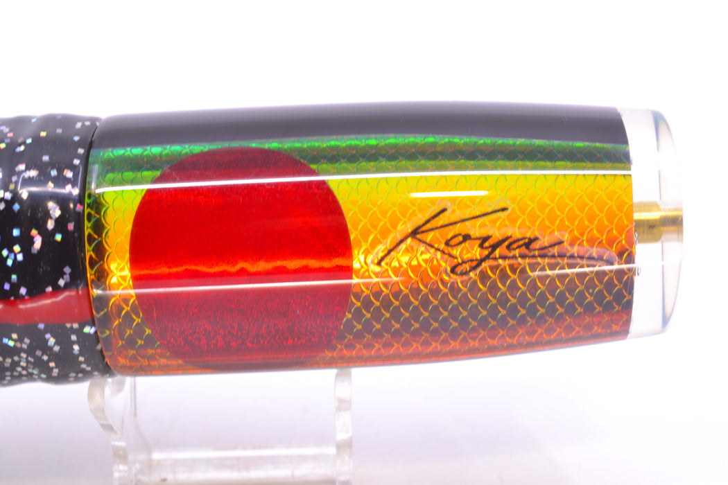 Koya Lures Rainbow Scale Red Eyes Hard Head 14" 14.5oz Skirted Black/Rainbow GZE