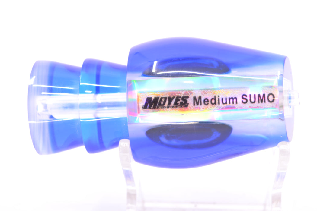 Moyes Lures White MOP Blue Back Taxi Eyes Medium Sumo 12" 3.7oz GZE