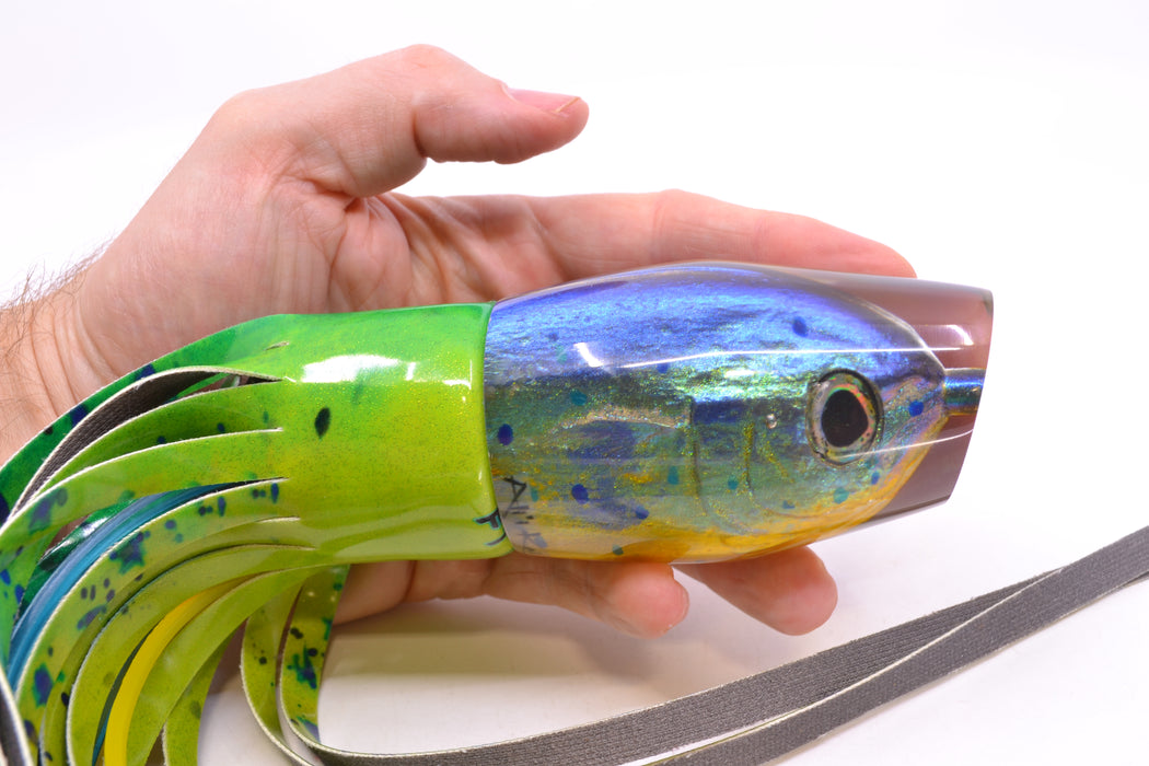 Ali'i Kai Lures Golden Mahi Fish Head "Futa" Tahitian Pirate 14" 9oz Fire Tailz Mahi GZE