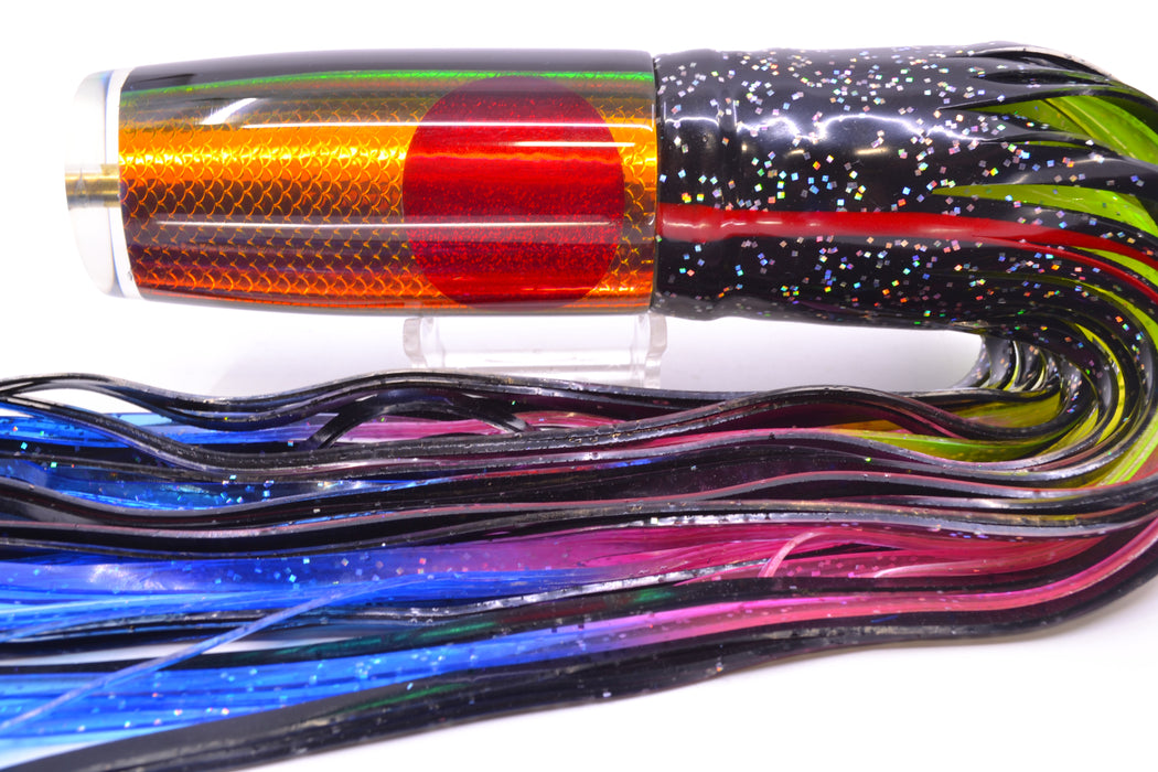 Koya Lures Rainbow Scale Red Eyes Hard Head 14" 14.5oz Skirted Black/Rainbow GZE